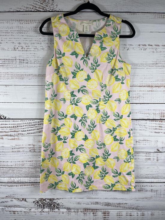 Cynthia Rowley Dresses & Skirts - Cynthia Rowley Dress Womens 6 Multicolor Lemon Print Shift V Neck Sleeveless